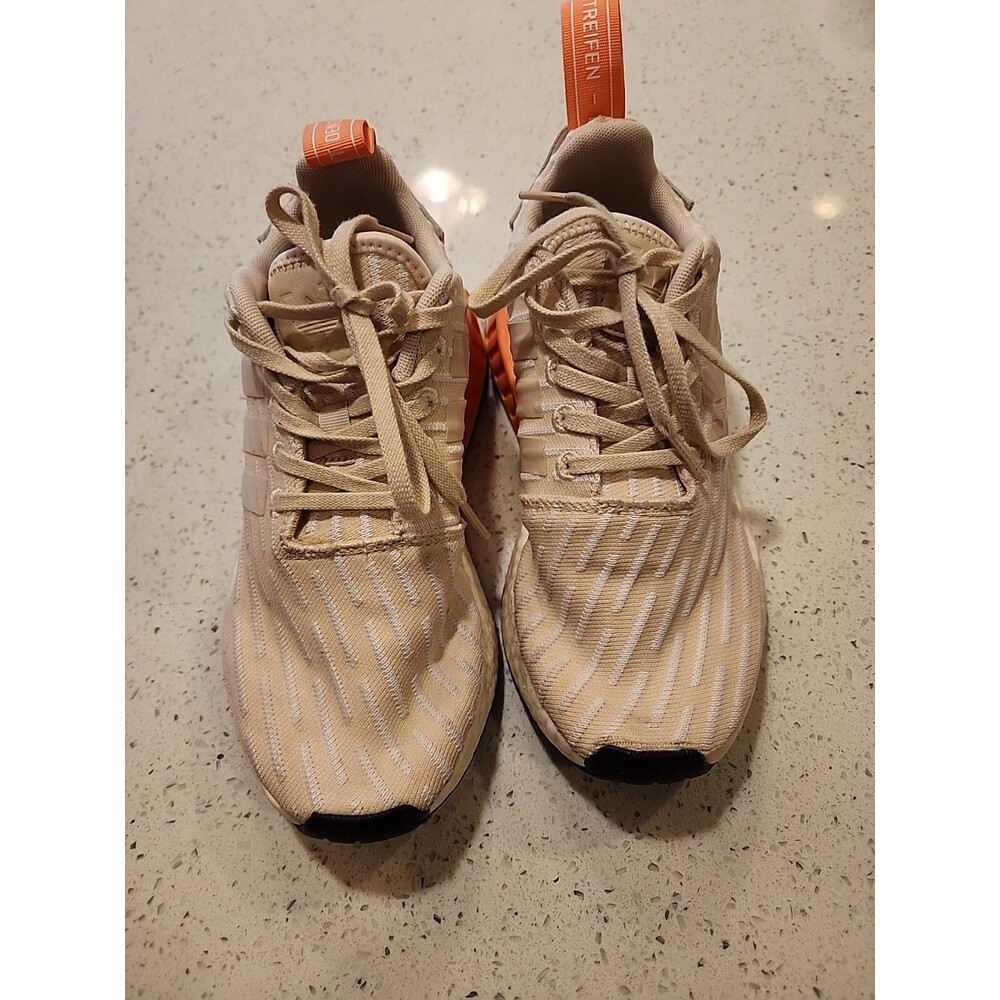 Adidas NMD R2 Peach Tan White Athletic Running Shoes Women's Size 5.5 - Picture 2 of 7